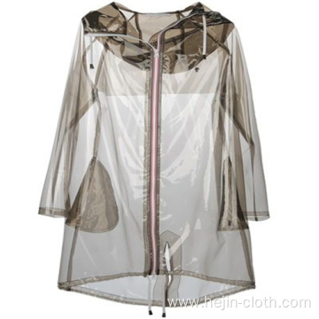 Half translucent pvc adult rainwear